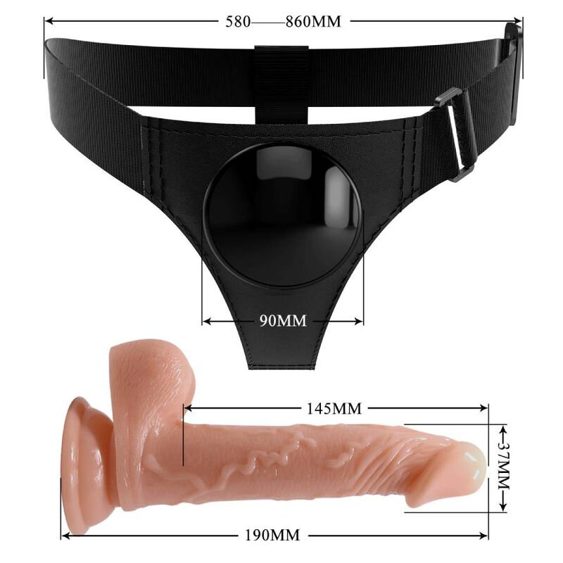 Pretty Love - Gode Ceinture avec Gode Ventouse Naturel / 19 cm