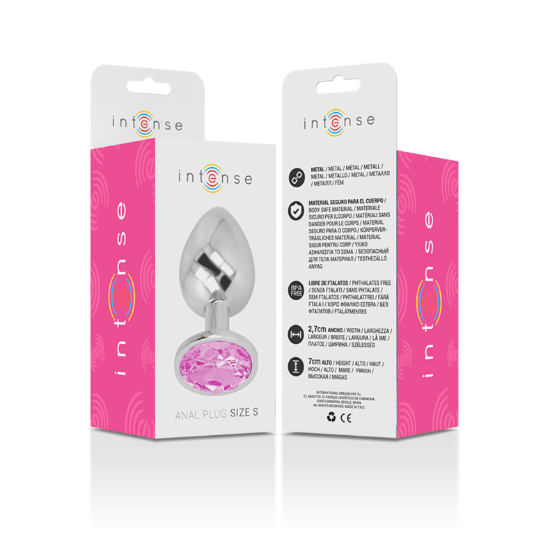Plug Anal Intense Métal Cristal Rose Taille S - Intense