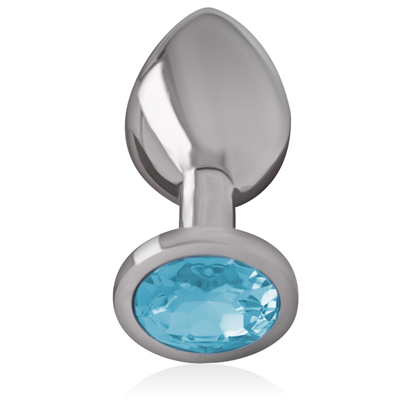 Plug Anal Métal Cristal Bleu Taille L - Intense