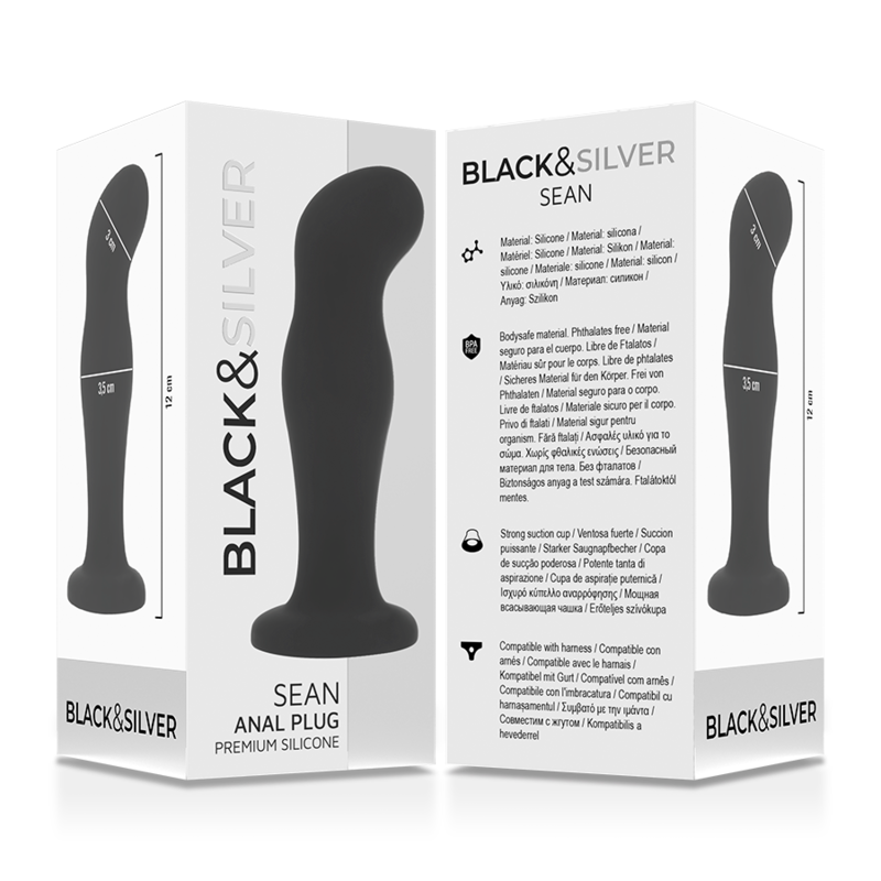 Plug Anal Sean Premium Silicone Noir - Black&Silver