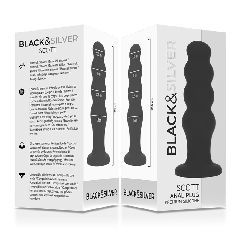 Plug Anal Scott Premium Noir - Black&Silver