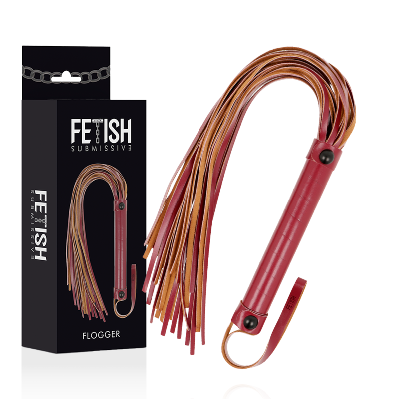 Fetish Submissive - Martinet BDSM en Simili Cuir Rouge