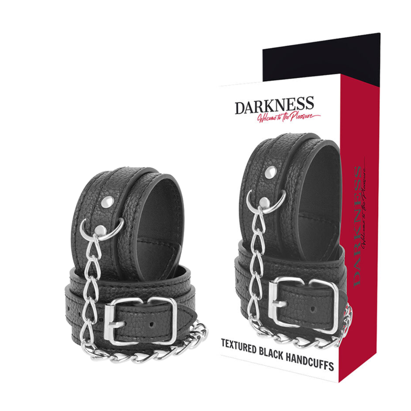 Menottes en Cuir Texturé Noir - Darkness - Darkness