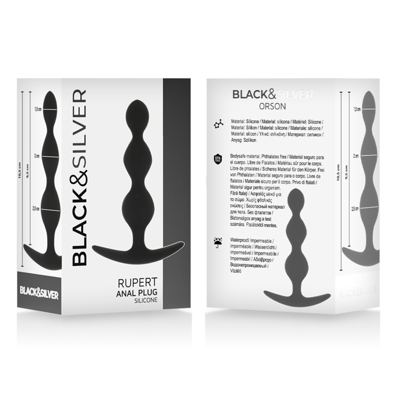 Chapelet Anal Black&Silver Rupert 10 cm - Black&Silver
