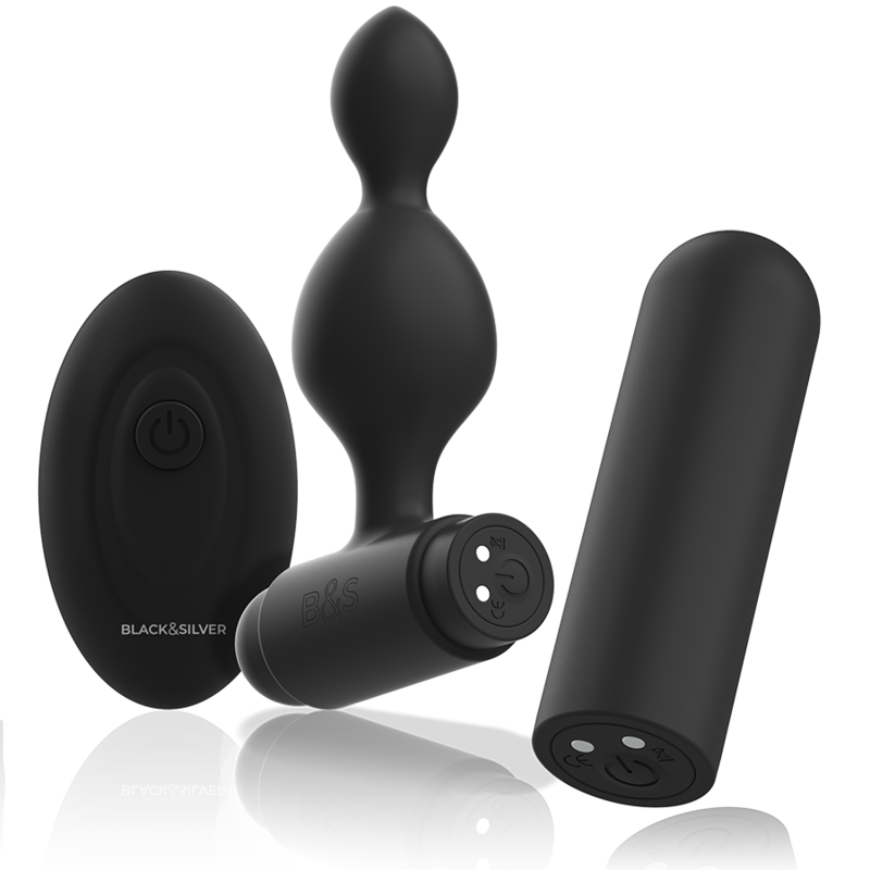 BLACK&SILVER - Plug Anal Vibrant avec télécommande Tucker - Noir