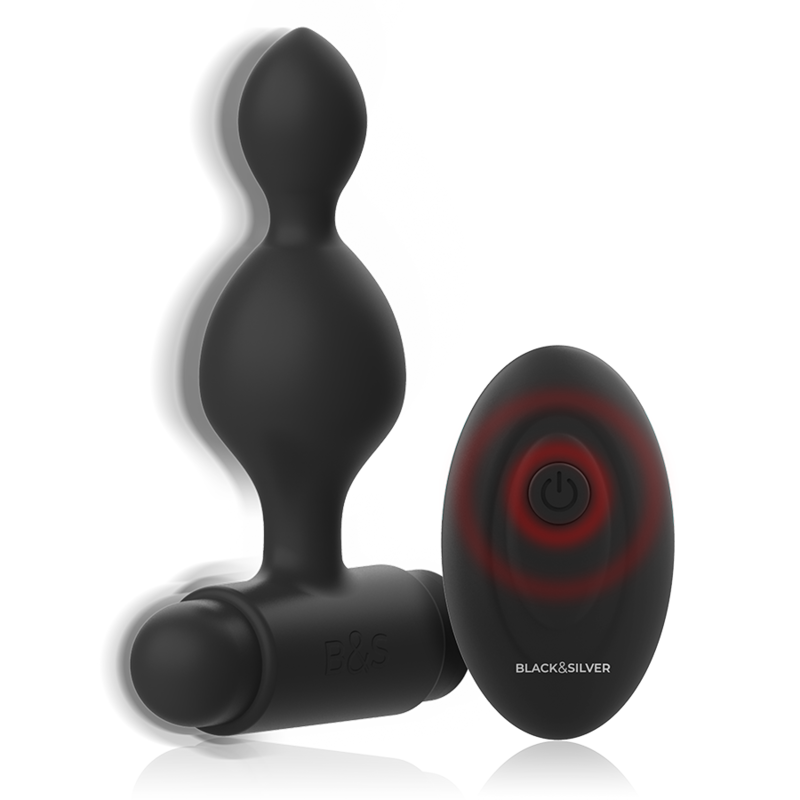 BLACK&SILVER - Plug Anal Vibrant avec télécommande Tucker - Noir