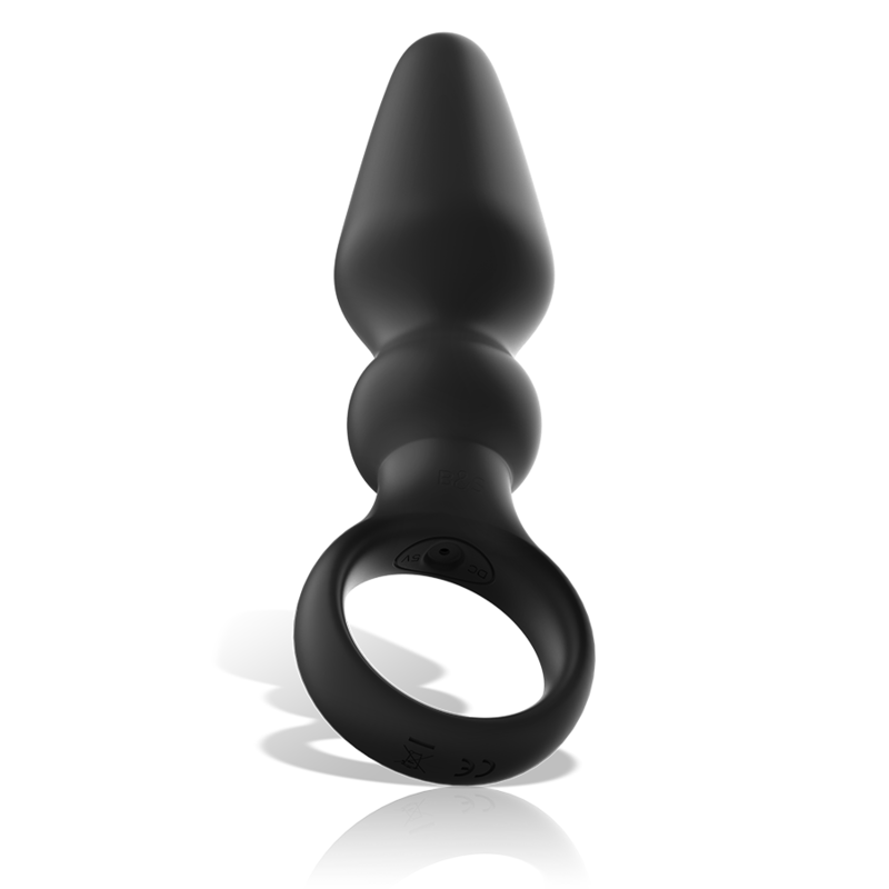 Plug Anal Vibrant Ozzy Silicone Double Couche - Black&Silver
