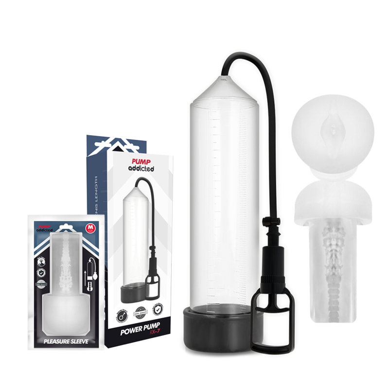 Pompe à pénis RX7 transparente avec masturbateur - Pump Addicted - PUMP ADDICTED