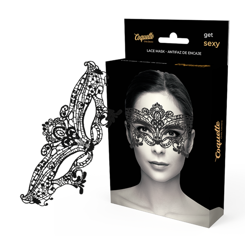 Masque Yeux Dentelle Noire Large - Coquette Chic Desire