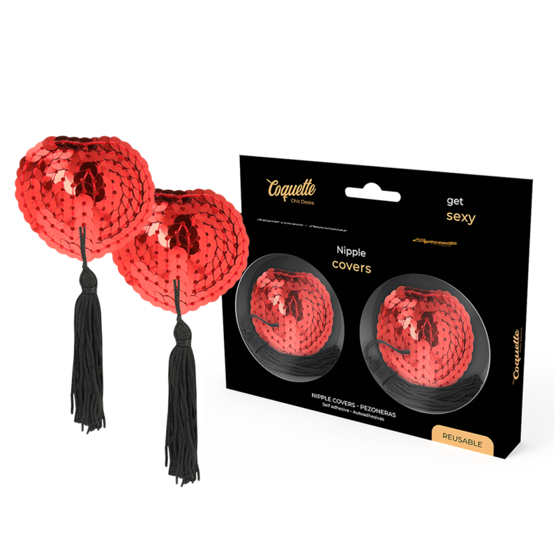 Cache-tétons Coquette Chic Desire Rouge à Paillettes