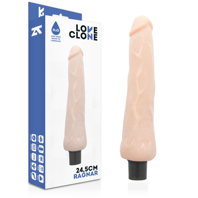 Vibromasseur réaliste autolubrifiant Ragnar 24.5 cm - Loveclone - LOVECLONE