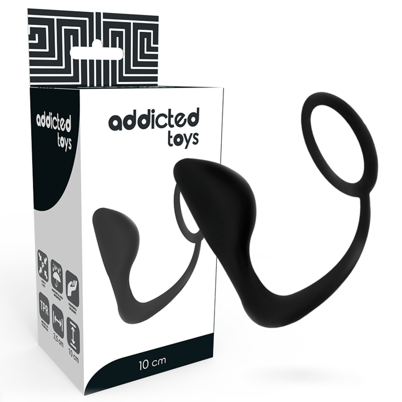 Plug Anal avec Anneau Pénien Noir - Addicted Toys