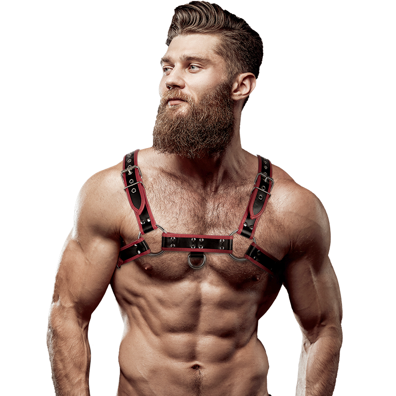 Harnais poitrine Fetish Submissive Attitude noir et rouge - Homme - FETISH SUBMISSIVE ATTITUDE