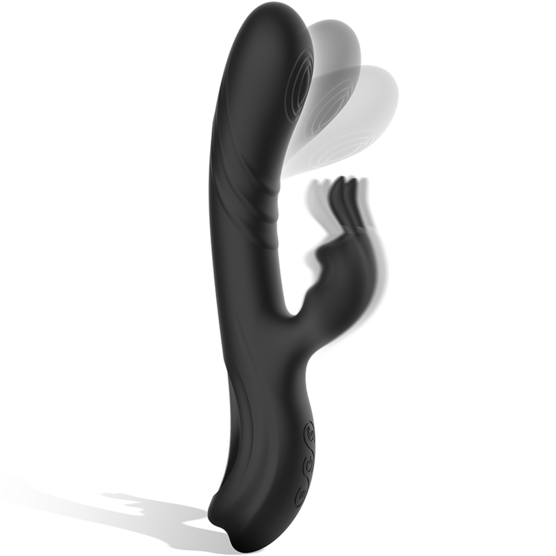 Stimulateur Rabbit Jamie Silicone Rechargeable Noir - Black&Silver