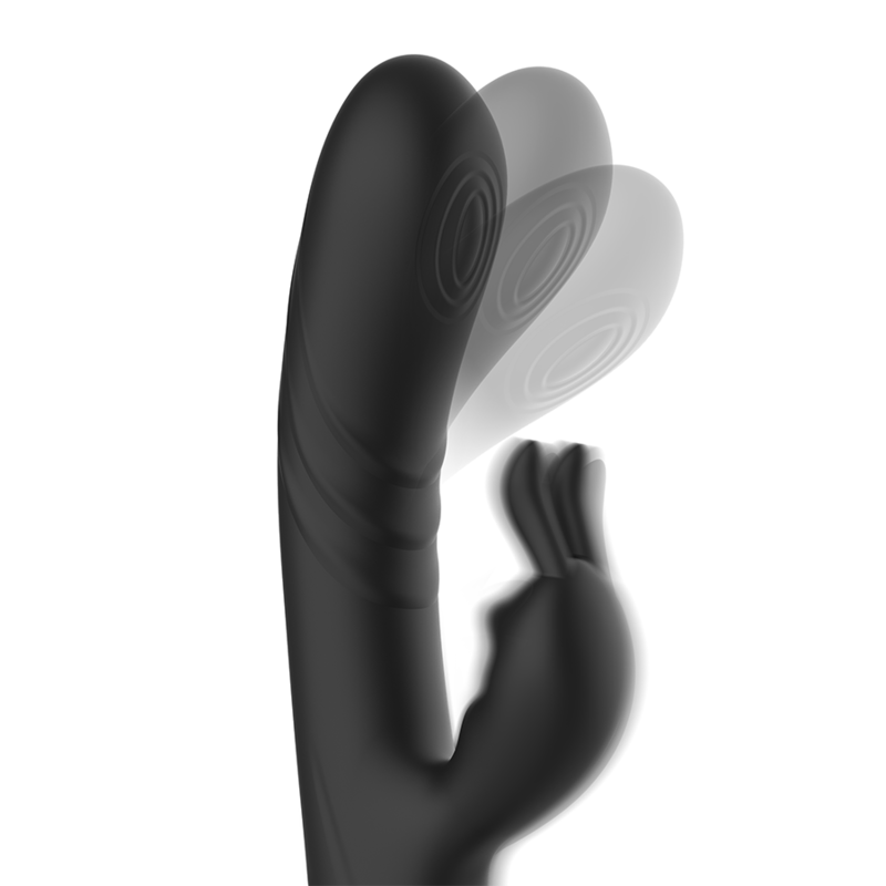 Stimulateur Rabbit Jamie Silicone Rechargeable Noir - Black&Silver