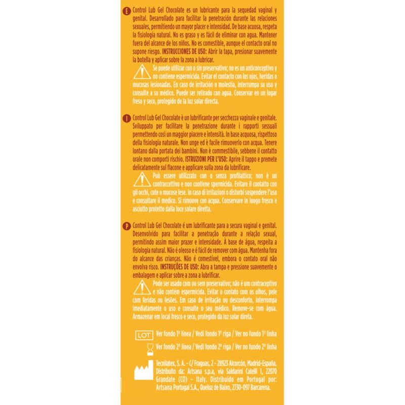 Control - Lubrifiant Gourmand au chocolat à base d’eau - 75 ml