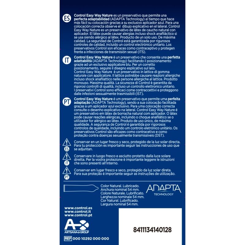 Préservatifs Control Nature Easy Way Transparents x10 - Control - CONTROL CONDOMS