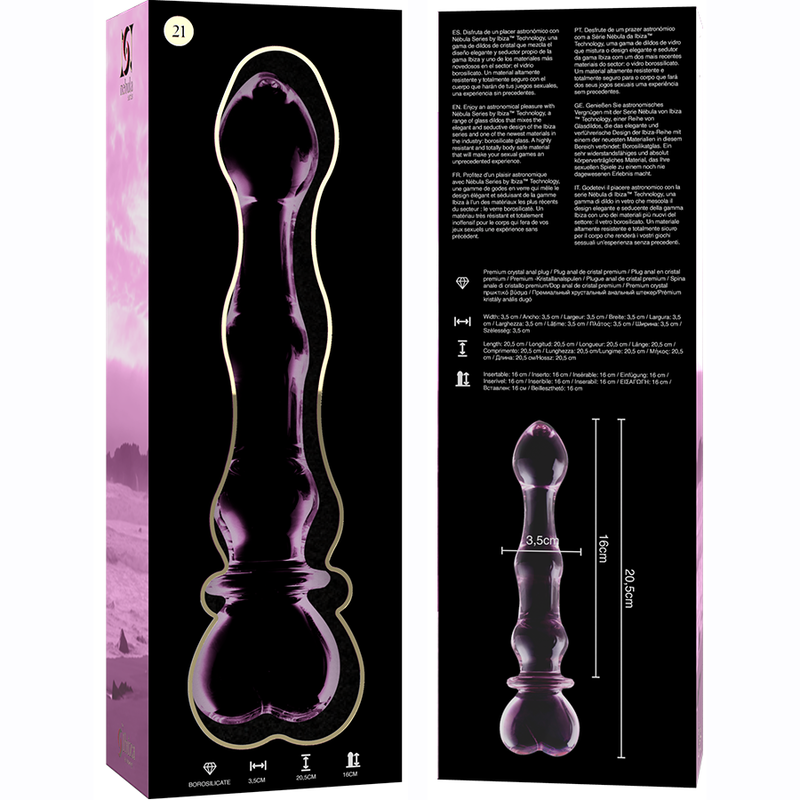 Gode en Verre Nebula Series Modèle 21 Transparent - Ibiza