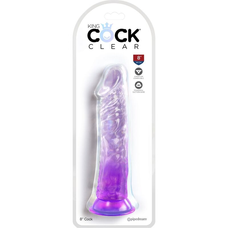 Gode Réaliste King Cock Clear 19,7cm Violet - Pipedream