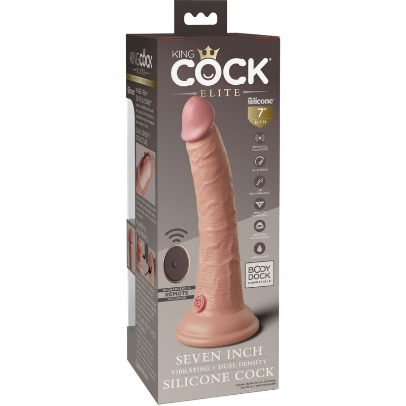 Gode Réaliste Vibrant King Cock Elite 17.8 cm - Pipedream