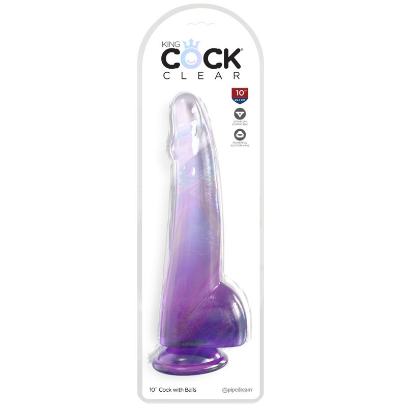 Gode Réaliste King Cock Clear Violet 19cm - Pipedream