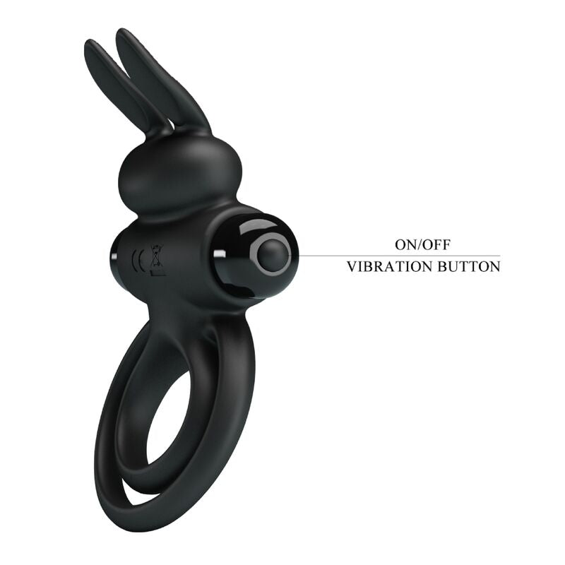 Anneau Pénien Vibrant Pretty Love Rabbit Vibrator III Noir