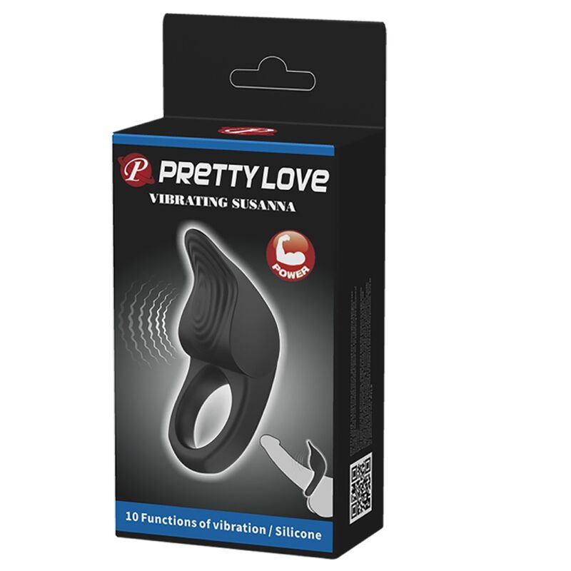 Anneau Pénien Vibrant Susanna Noir - Pretty Love