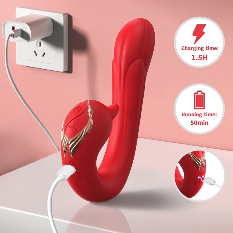 Vibrateur Delfin Multiposition et Effet Chaleur Rouge - Armony