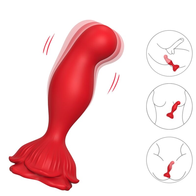 Vibrateur Rose avec Plug Anal Télécommandé Rouge - Armony