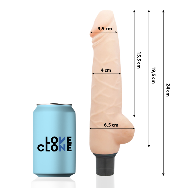 Vibromasseur autoludrifiant réaliste Harald 24 cm - Loveclone - LOVECLONE