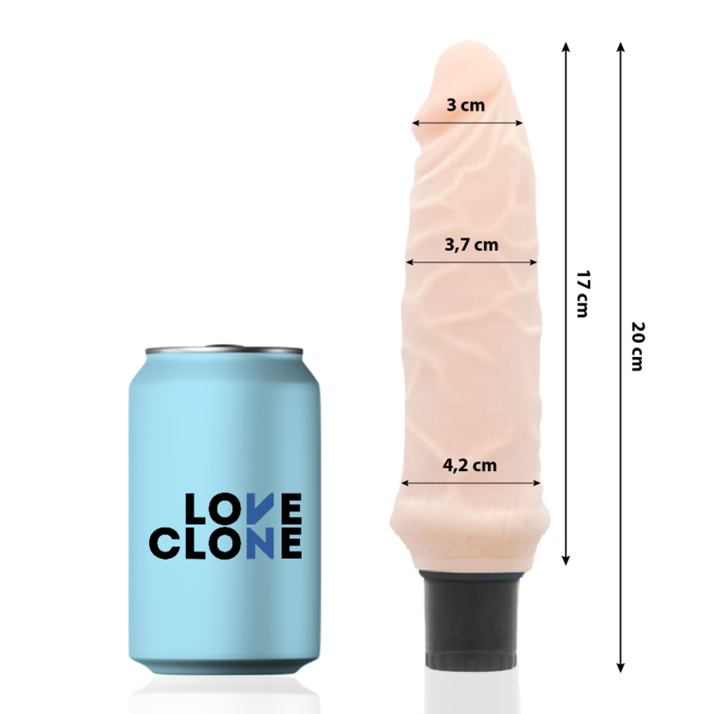 Vibromasseur autolubrifiant Ivar 20 cm - Loveclone - LOVECLONE