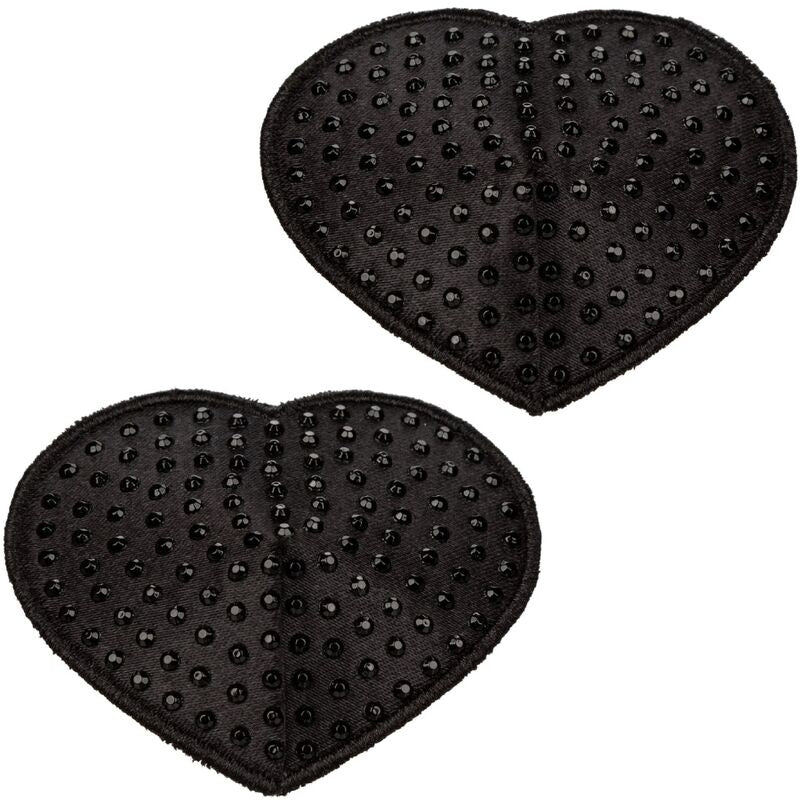 Cache-Tétons Radiance Cœur Pierres Scintillantes Noir - Calexotics
