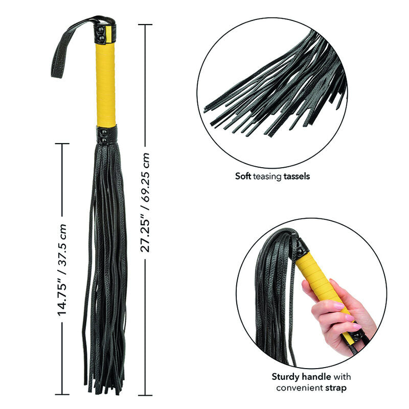 Martinet Cuir Végan Boundless Noir Poignée Jaune - CalExotics