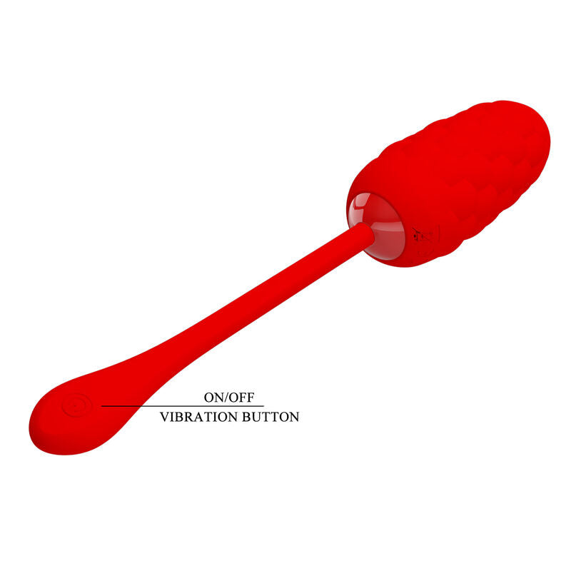 Œuf Vibrant Pretty Love Texturé Rechargeable Rouge - Pretty Love