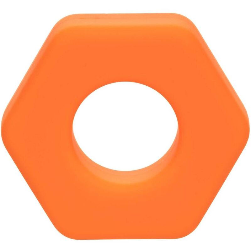 Anneau Pénien Alpha Liquid Silicone Prolong Sexagon Orange - CalExotics