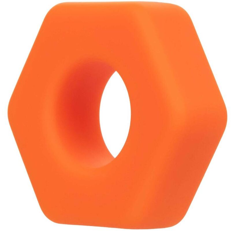 Anneau Pénien Alpha Liquid Silicone Prolong Sexagon Orange - CalExotics