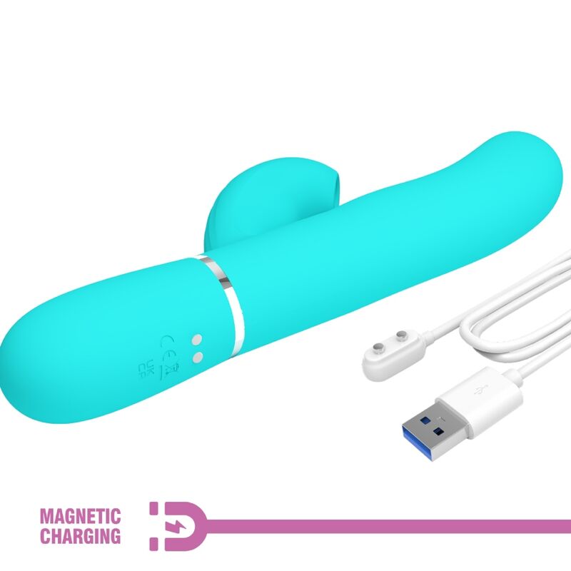 Vibromasseur Rabbit Pretty Love Point G et Clitoris Bleu