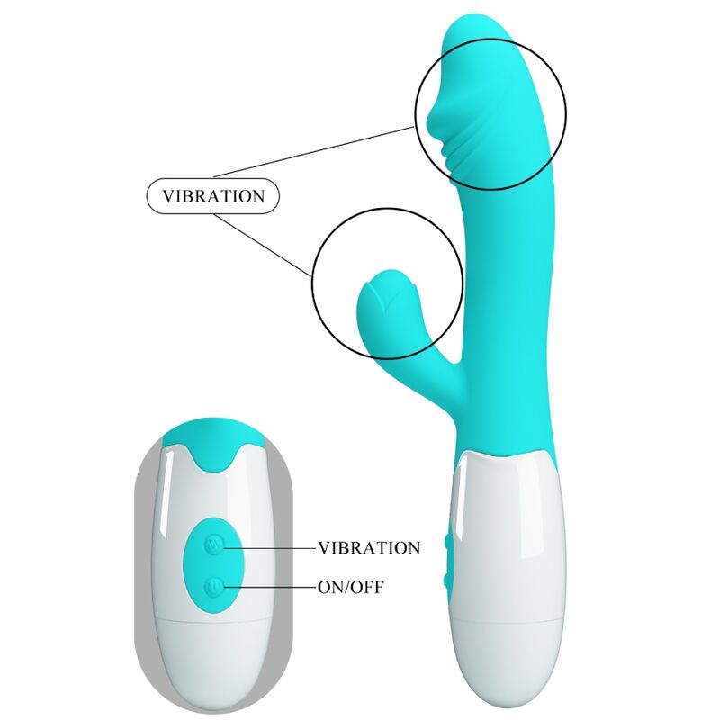 Vibrateur Rabbit Snappy G-Spot Vert Aqua - Pretty Love - PRETTY LOVE FLIRTATION