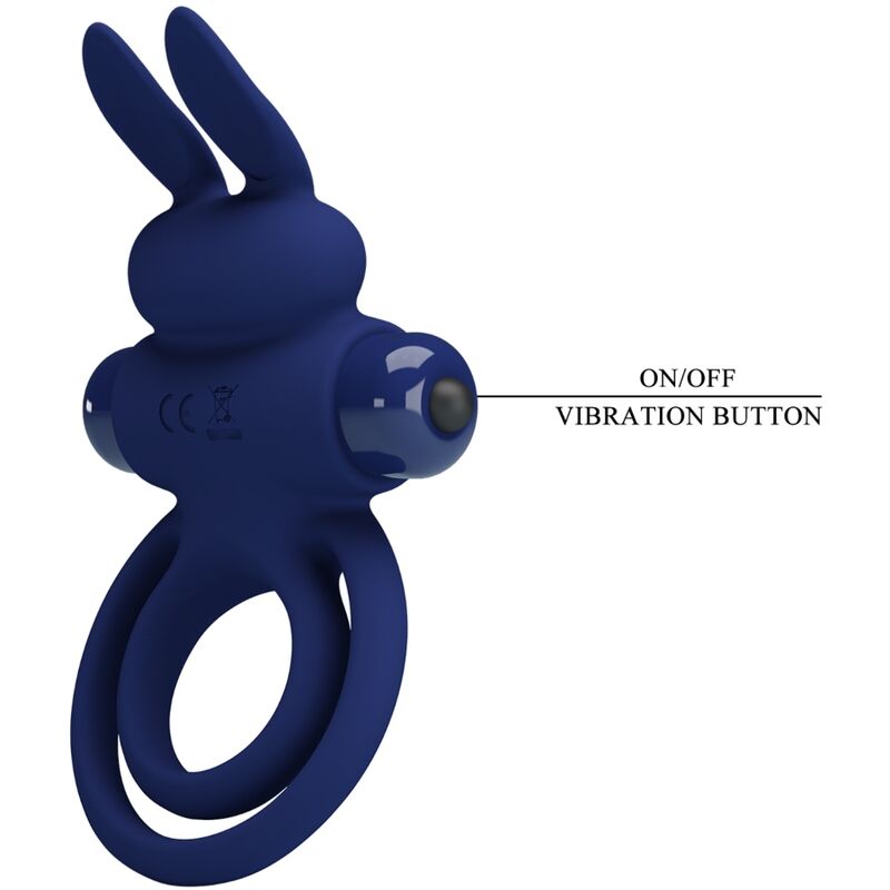 Anneau Pénien Vibrant Darey Double Lapin Bleu - Pretty Love