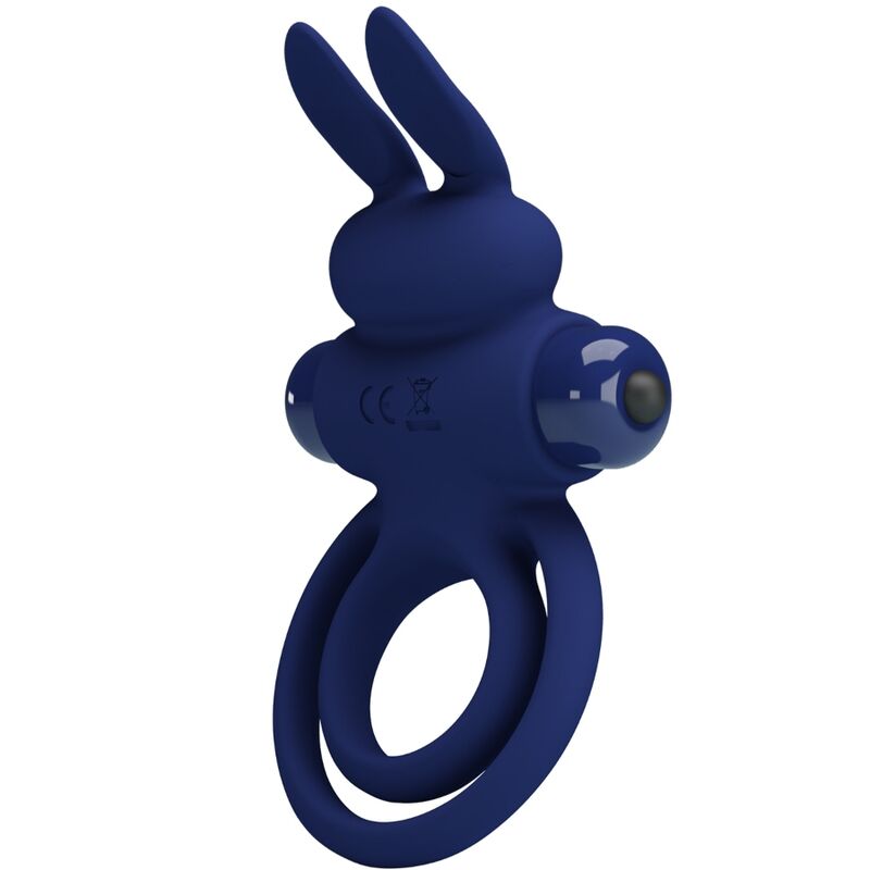 Anneau Pénien Vibrant Darey Double Lapin Bleu - Pretty Love