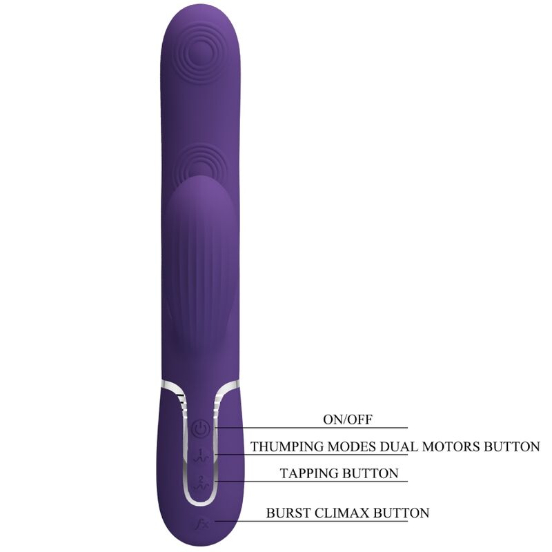 Vibromasseur Rabbit Double Stimulation 3 en 1 Violet - Pretty Love