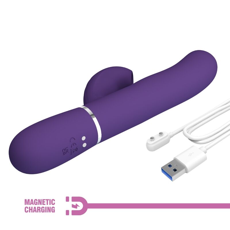 Vibromasseur Rabbit Double Stimulation 3 en 1 Violet - Pretty Love