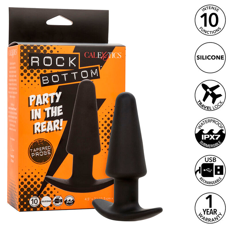 Plug Anal Vibrant Rock Bottom Conique Noir - CalExotics