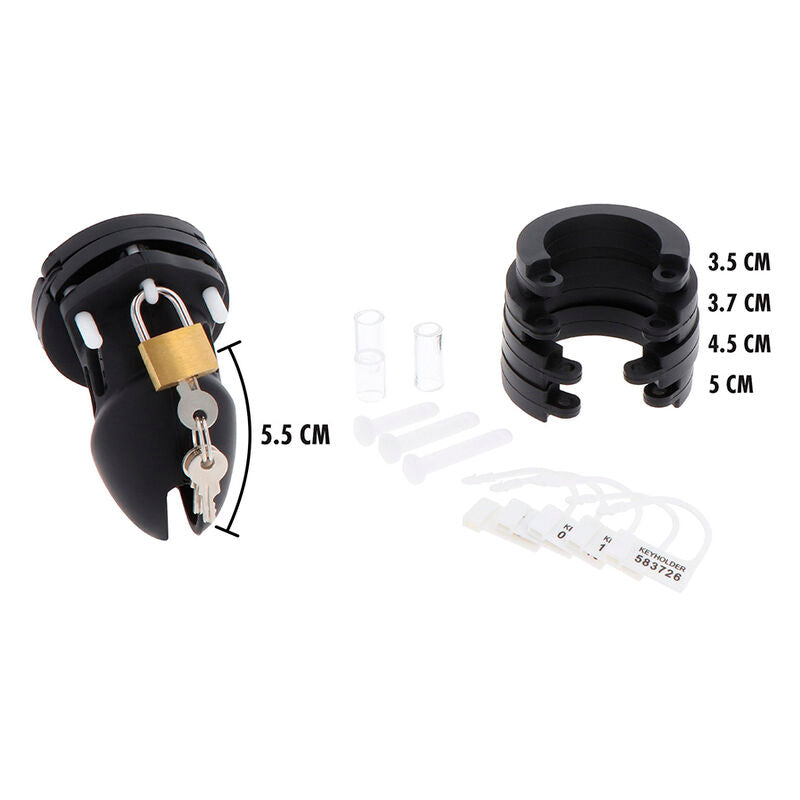 Hidden Desire - Cage de chasteté pour homme en silicone noire - Taille S