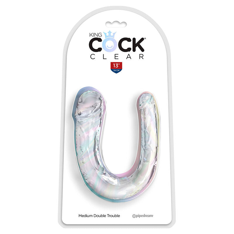 Double Gode King Cock Clear Double Trouble 33cm - King Cock