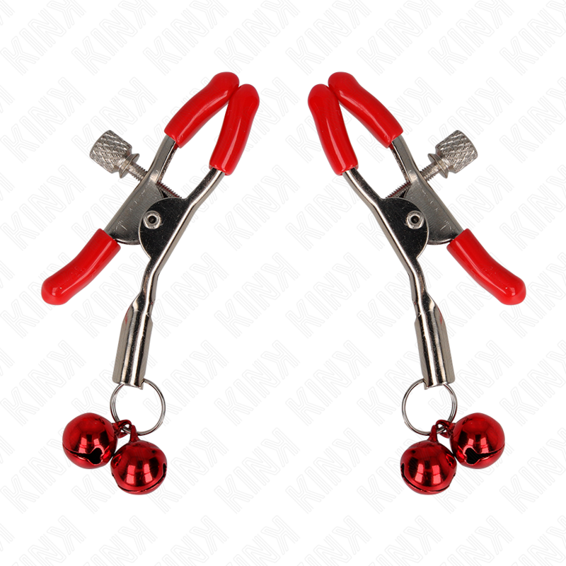 KINK – Pince à Seins réglables avec clochette Rouge