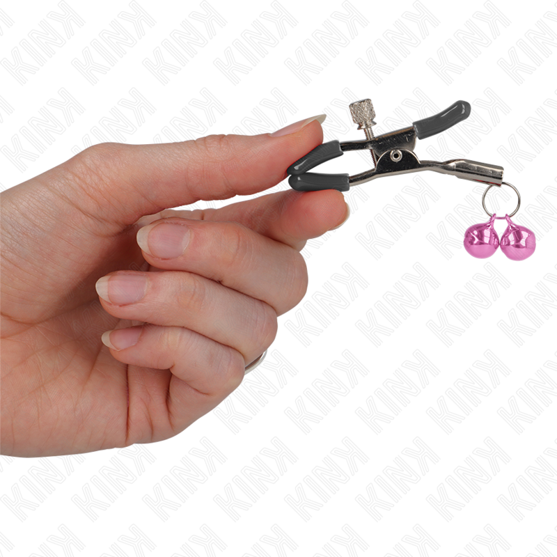 KINK – Pince à Seins réglables avec clochette Rose