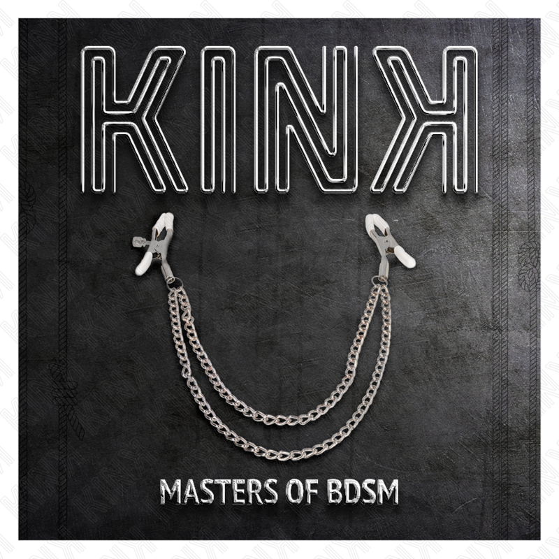 KINK – Pinces à tétons réglables blanches avec chaîne
