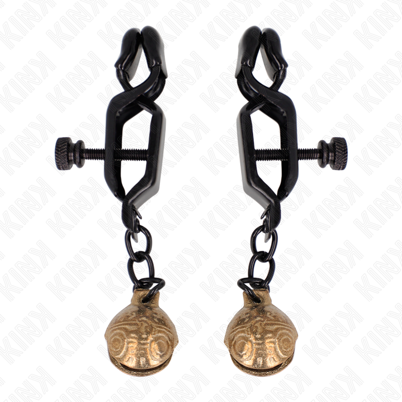 KINK – Pince à Seins Noir avec clochettes