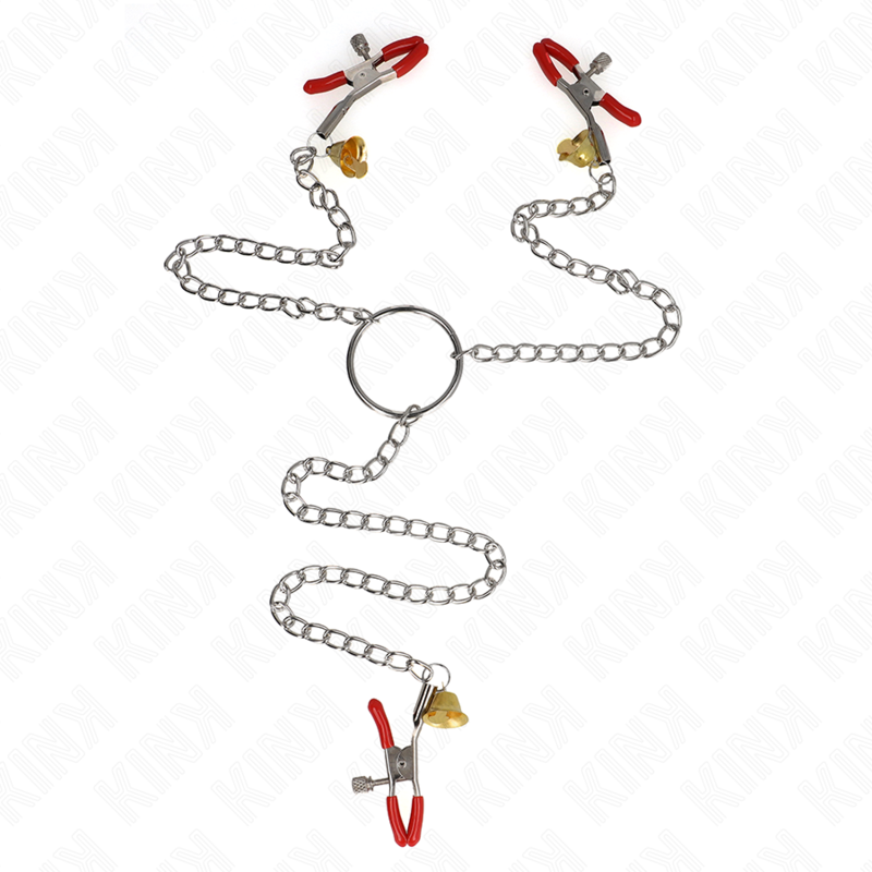 KINK – 3 pinces réglables pour tétons et clitoris finition rouge